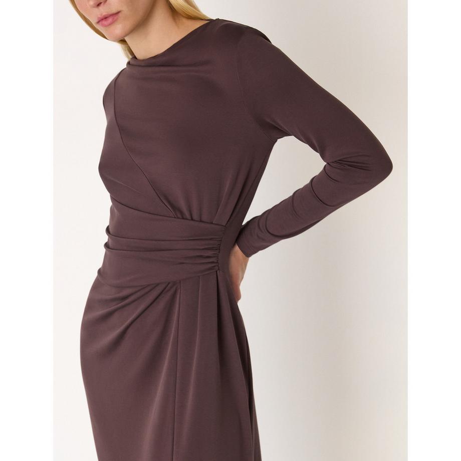 Whistles Ruched Abito midi a maniche lunghe  