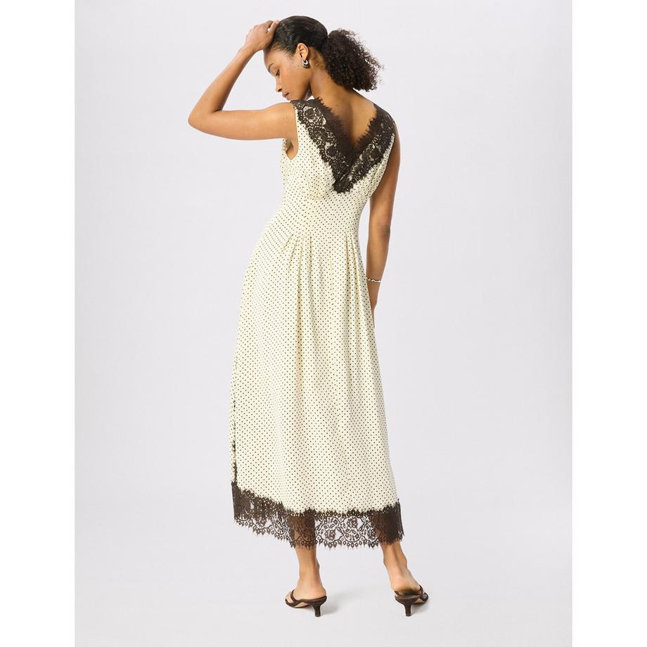 Whistles Lace robe mi-longue sans manches à pois  