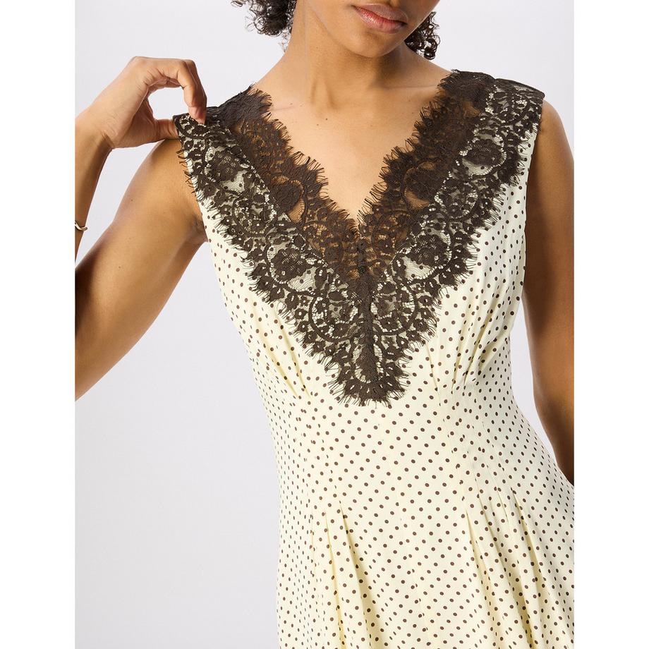 Whistles Lace robe mi-longue sans manches à pois  