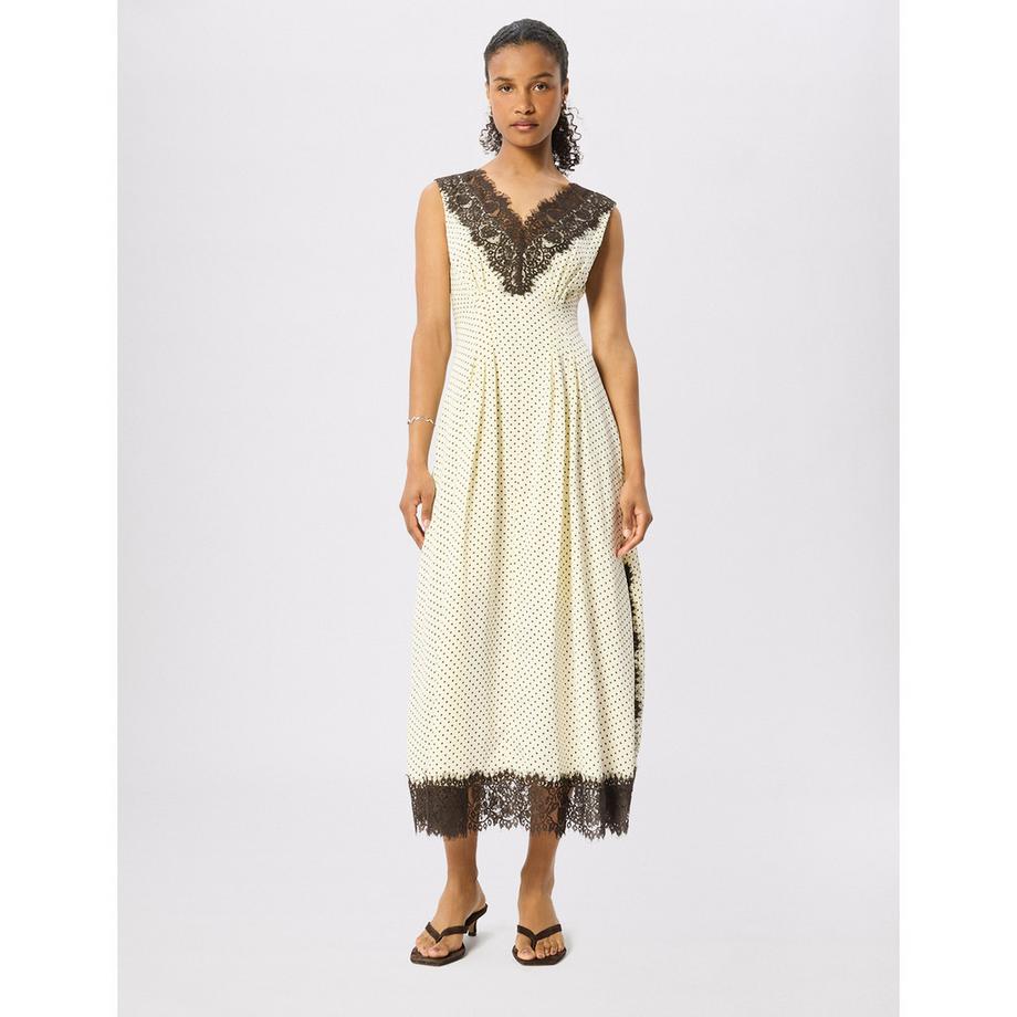 Whistles Lace robe mi-longue sans manches à pois  