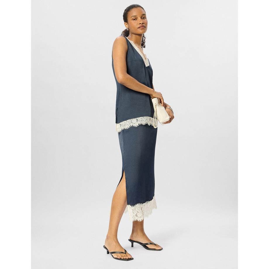 Whistles Lace Trim Midi Jupe  