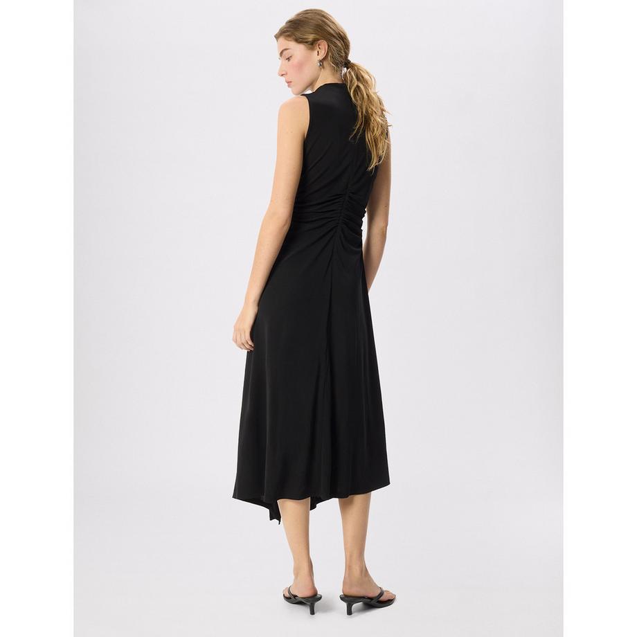 Whistles Ruched robe mi-longue sans manches col en drapé avec fente latérale  