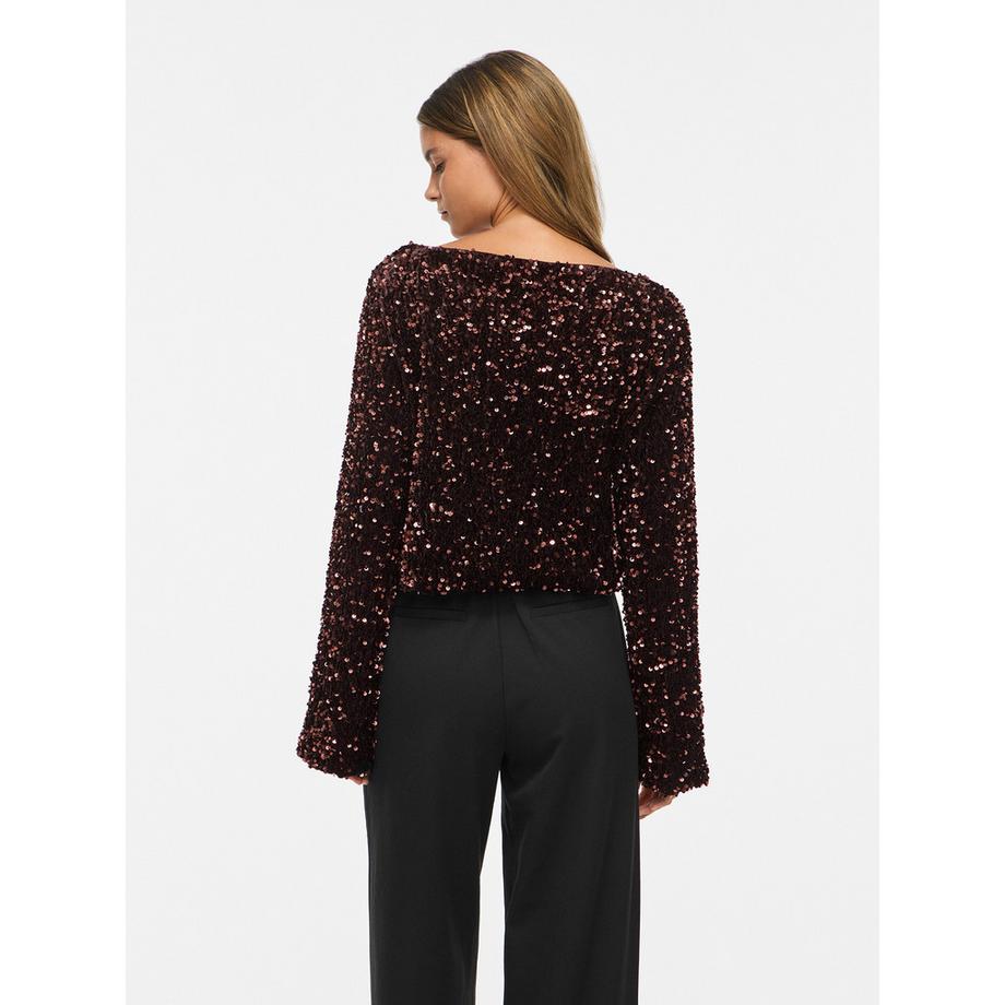 VILA Vifaith Blusa con paillettes maniche lunghe  