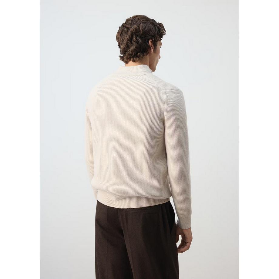 Mango Man PARKD Pull à Col Roulé et Demi-Zip  