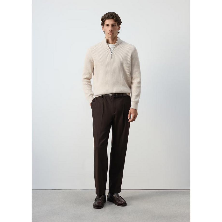 Mango Man PARKD Pull à Col Roulé et Demi-Zip  