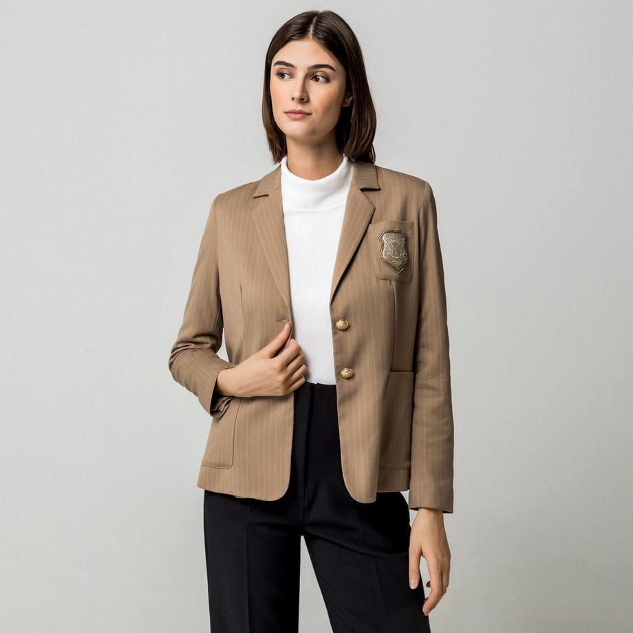 MORGAN Blazer à rayures fines avec patch orné  
