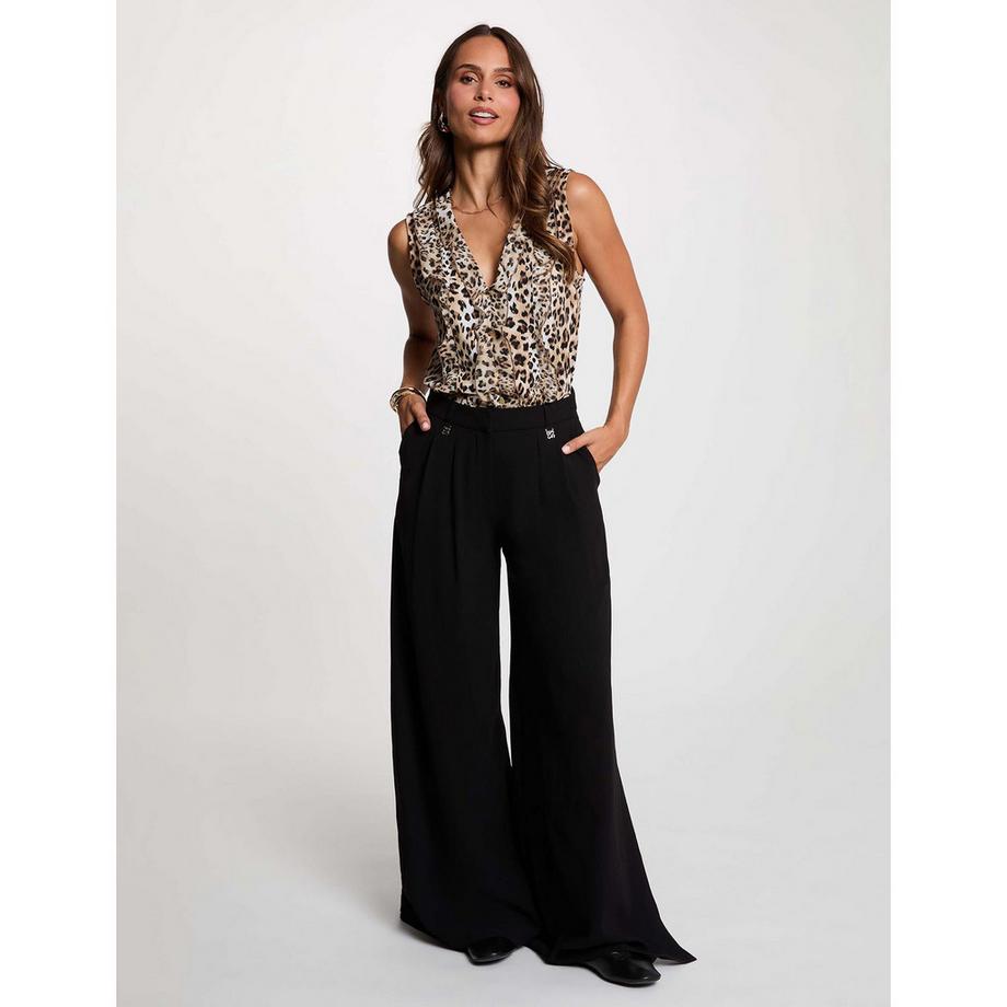MORGAN Leopardmuster Ärmellose Bluse  