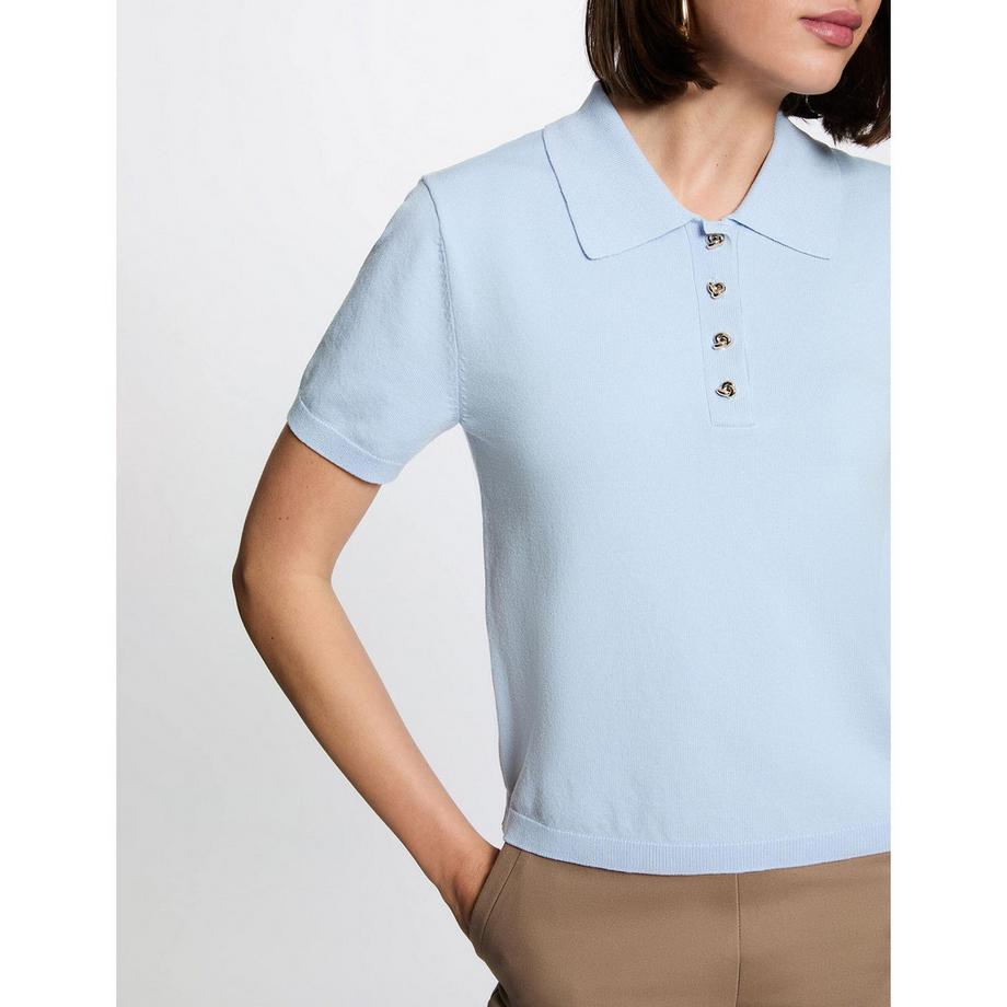 MORGAN Top a maglia maniche corte collo polo  