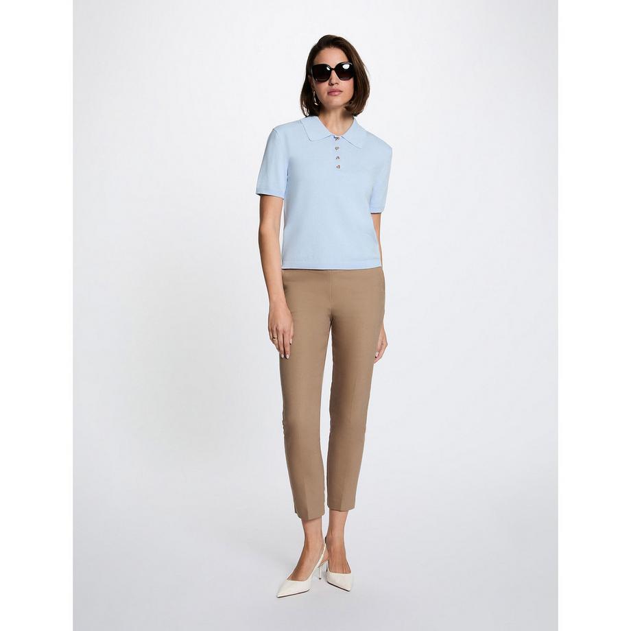 MORGAN Top a maglia maniche corte collo polo  