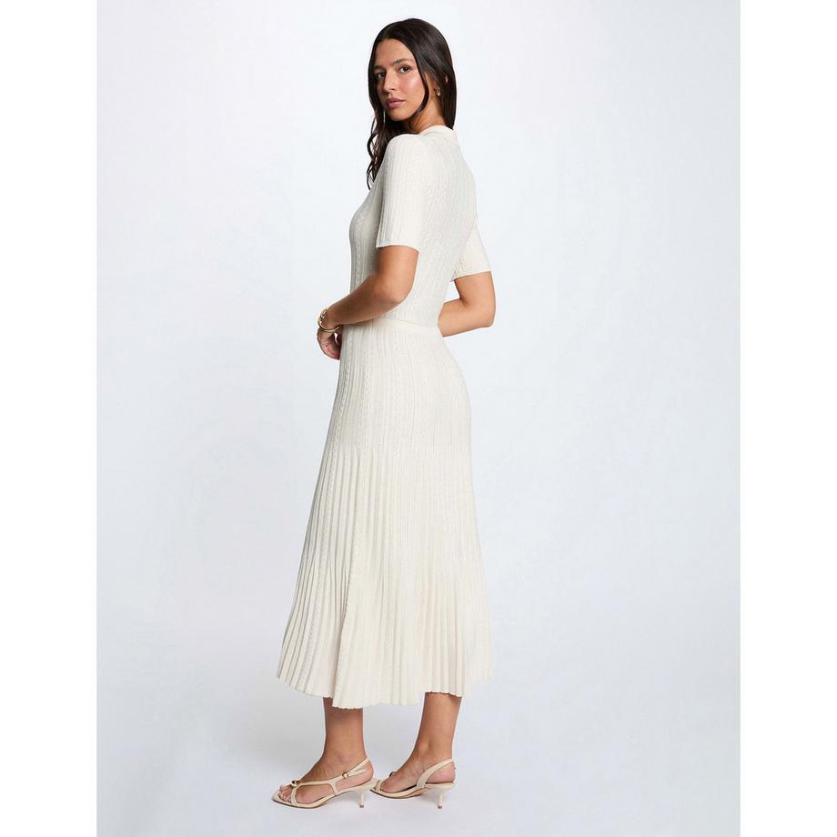 MORGAN Vestito midi in maglia con collo e bottoni davanti  