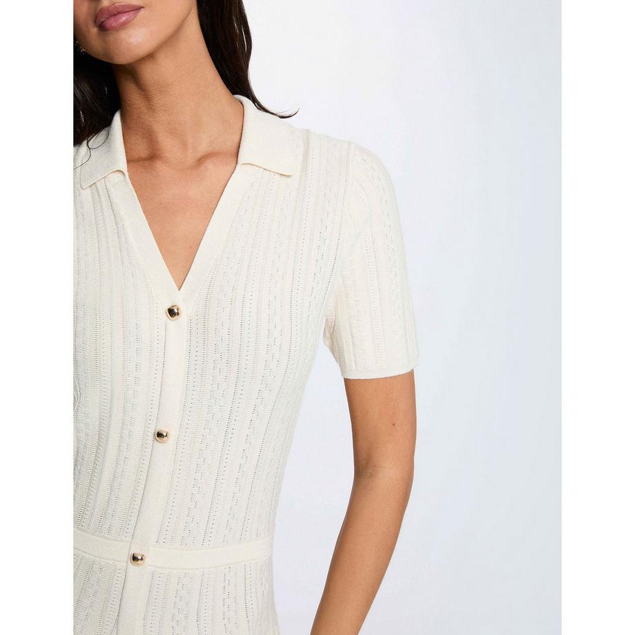 MORGAN Vestito midi in maglia con collo e bottoni davanti  