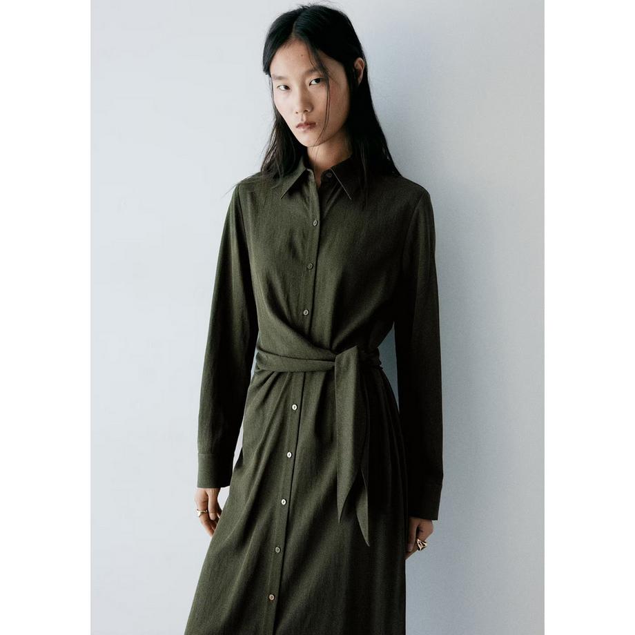 MANGO Murfy Hemd-Kleid mit Gürtel  