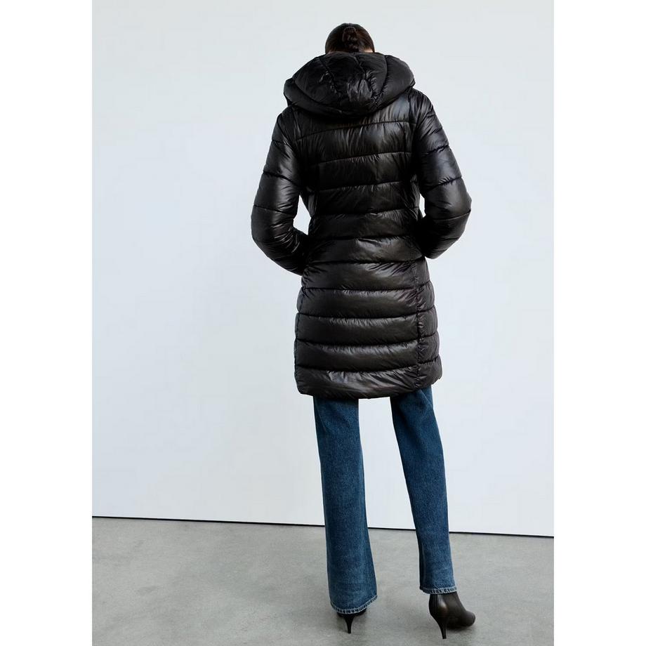 MANGO BEGO Anorak lungo imbottito con cappuccio  