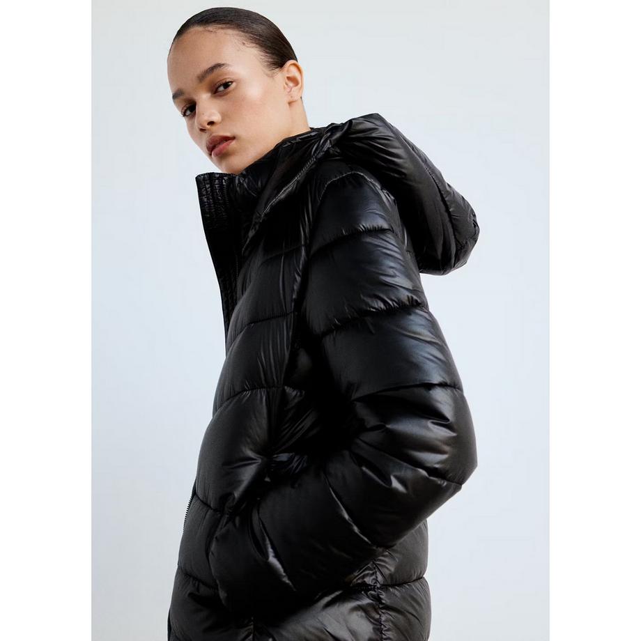 MANGO BEGO Anorak lungo imbottito con cappuccio  