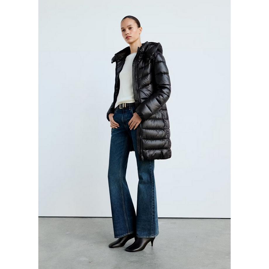 MANGO BEGO Anorak lungo imbottito con cappuccio  