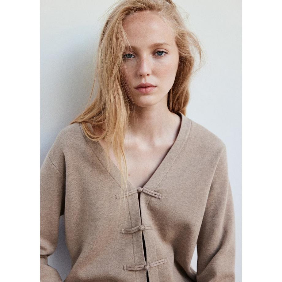 MANGO SHOOU Cardigan collo a V con bottoni a levetta  