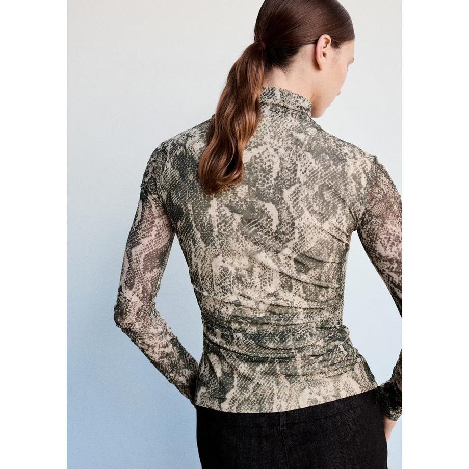 MANGO Betty T-shirt a maniche lunghe con stampa serpente  