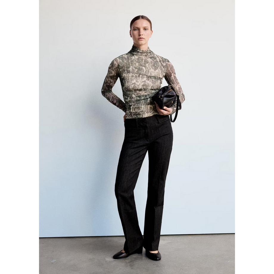 MANGO Betty T-shirt a maniche lunghe con stampa serpente  