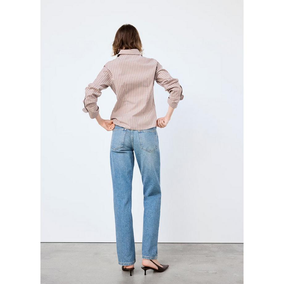 MANGO Sofia Streifen Knopfbluse  