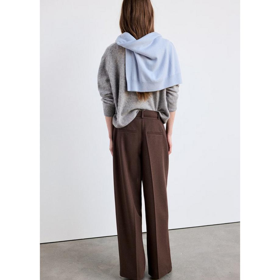 MANGO Pantaloni Brown a gamba larga  