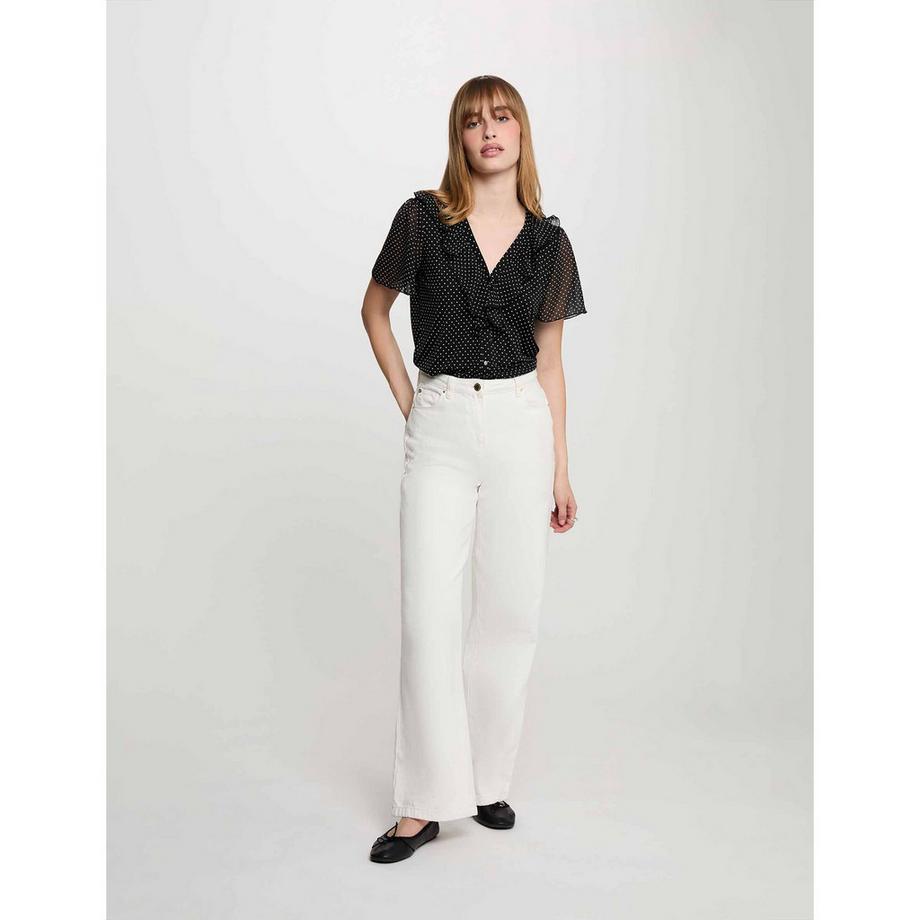 MORGAN Blusa avvolgente a pois con maniche corte arricciate  