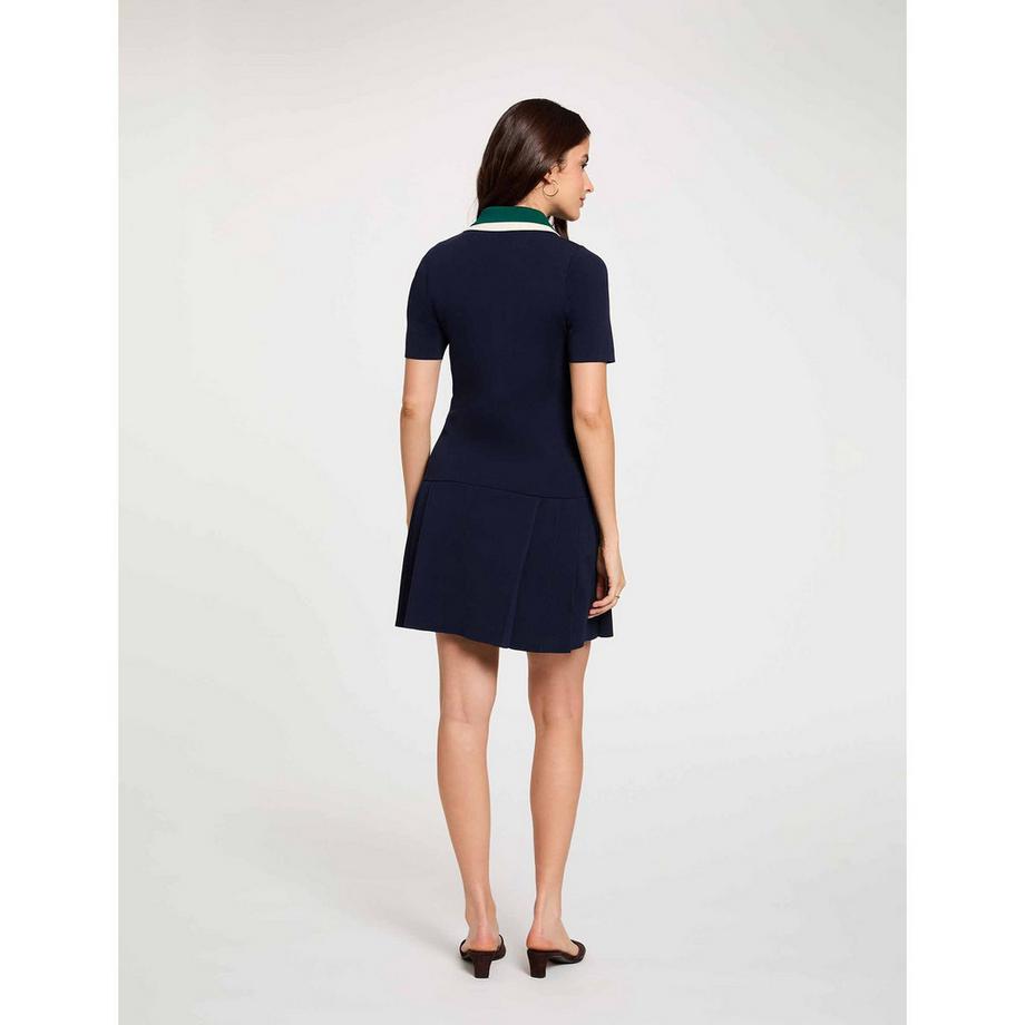 MORGAN Vestito a maglia collo polo con gonna plissettata  