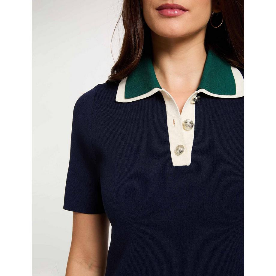 MORGAN Vestito a maglia collo polo con gonna plissettata  
