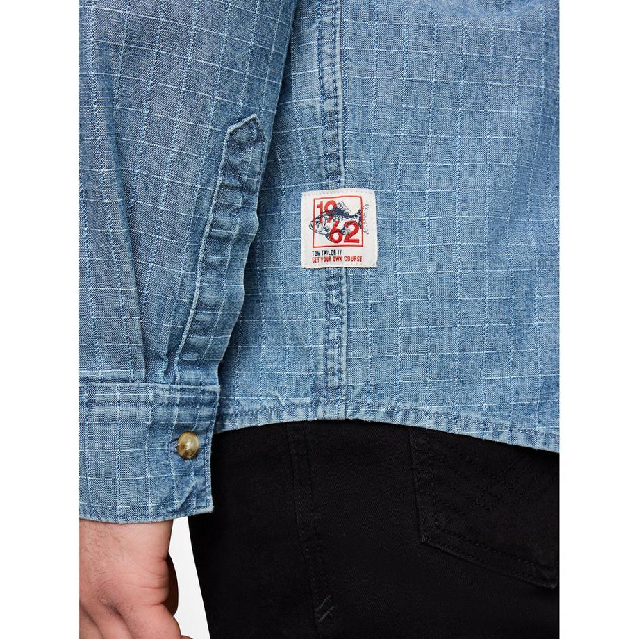 TOM TAILOR Chemise à manches longues avec poche poitrine  