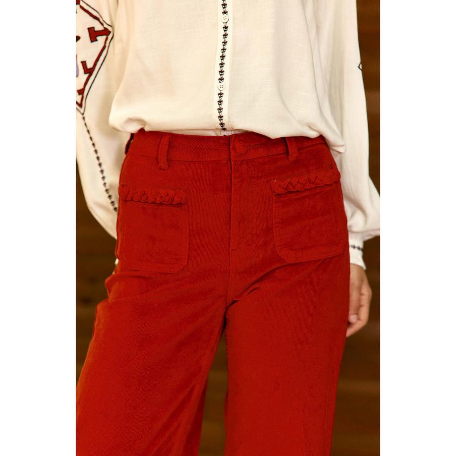 La Petite Etoile Pantaloni ricamati fiori  