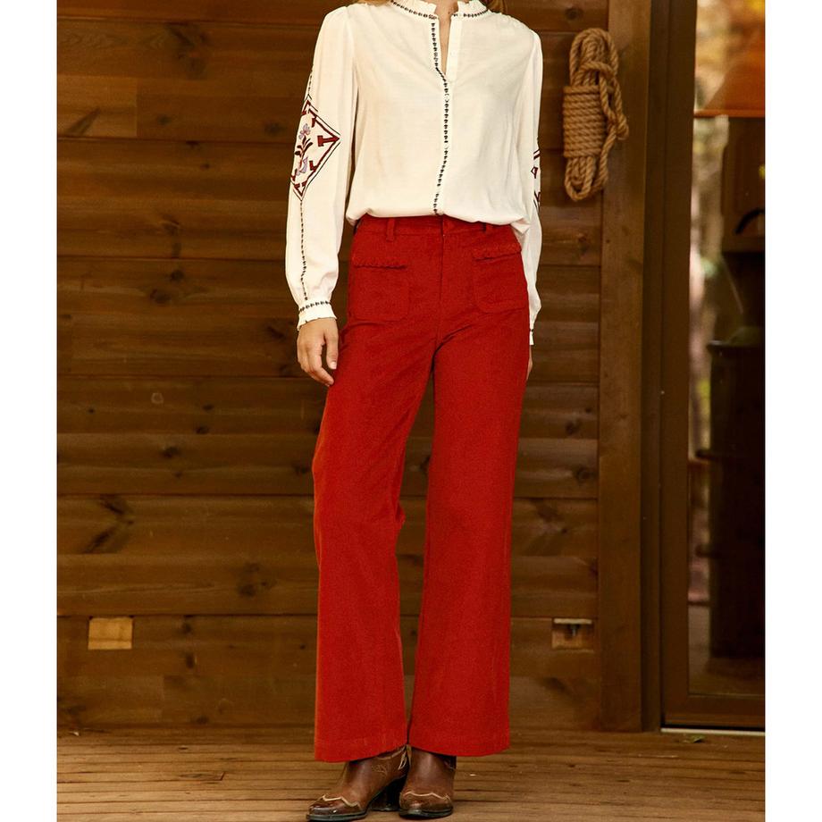 La Petite Etoile Pantaloni ricamati fiori  
