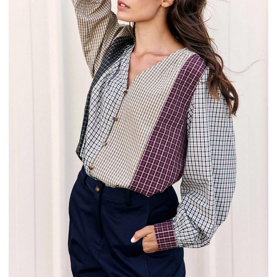 La Petite Etoile Patchwork Karo Bluse  