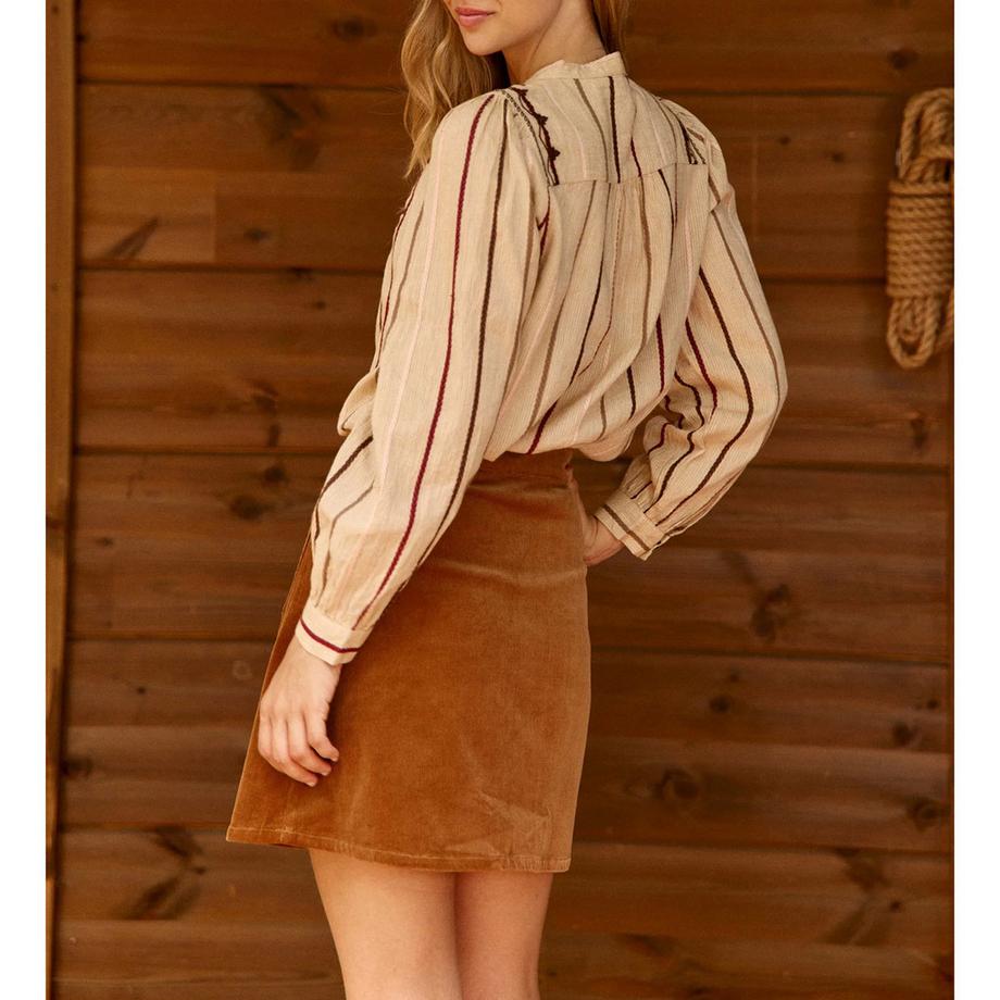 La Petite Etoile Blouse rayée avec broderie  