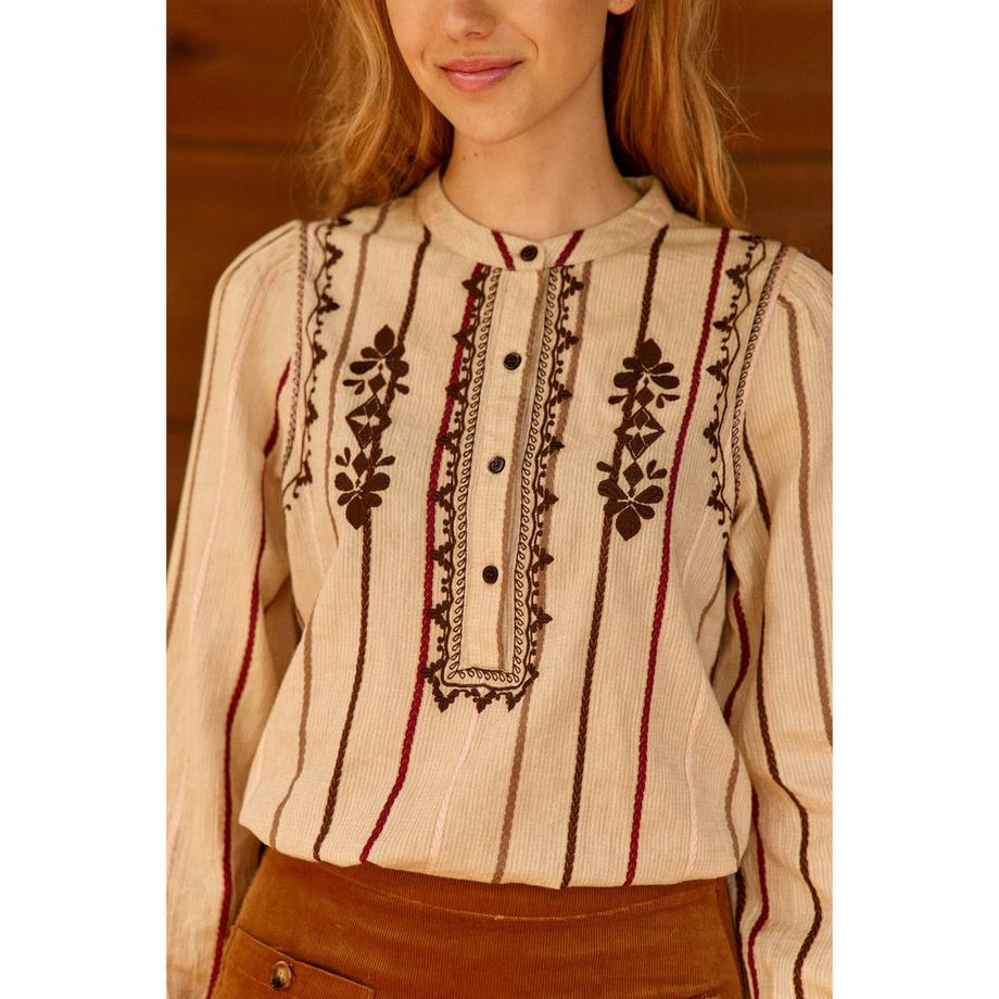 La Petite Etoile Blouse rayée avec broderie  