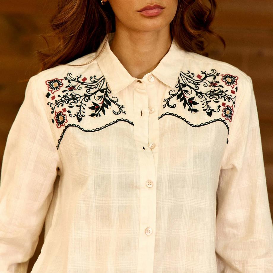 La Petite Etoile Blouse à manches longues brodée  