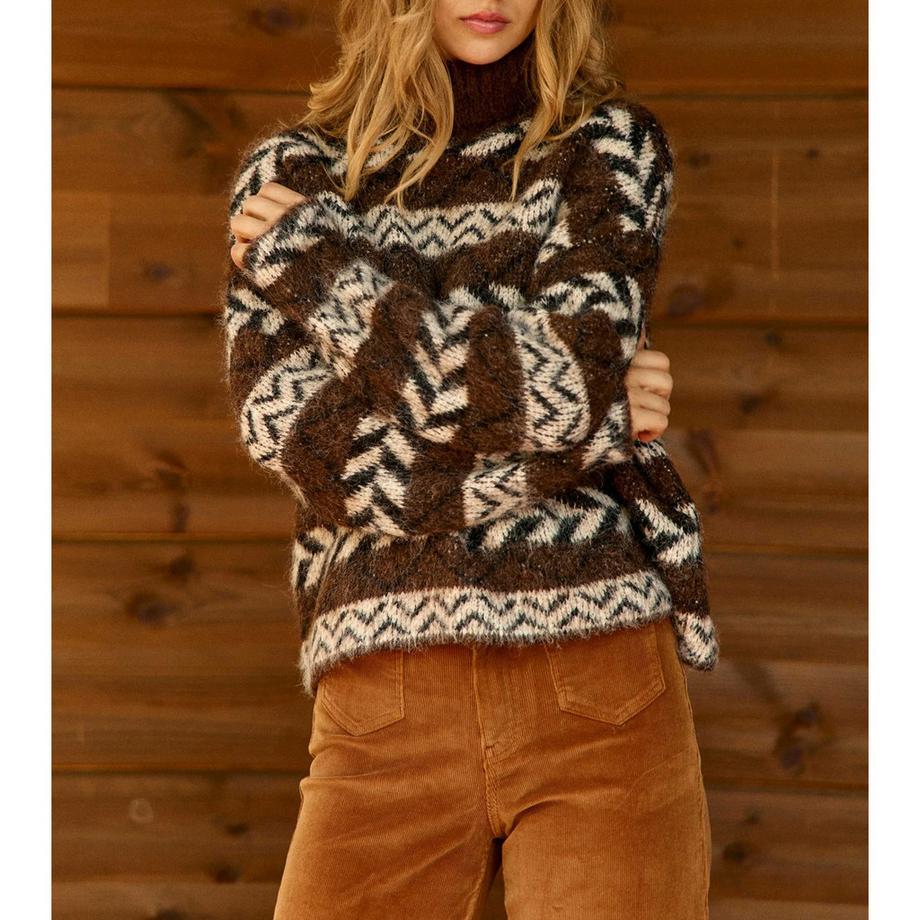 La Petite Etoile Maglione collo alto Fair Isle  