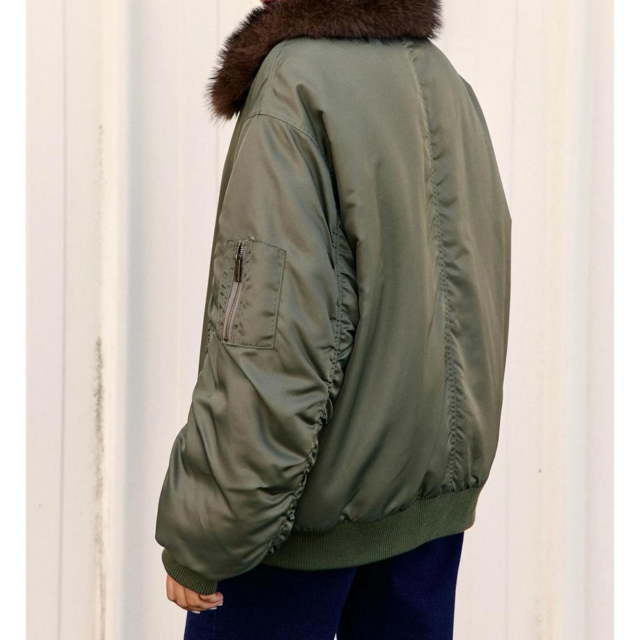 La Petite Etoile Bikerjacke mit Kunstfellkragen  