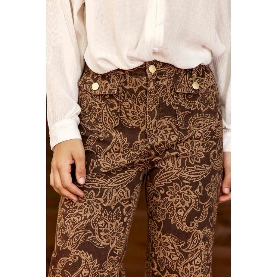 La Petite Etoile Hochtaillierte Flared Jeans  