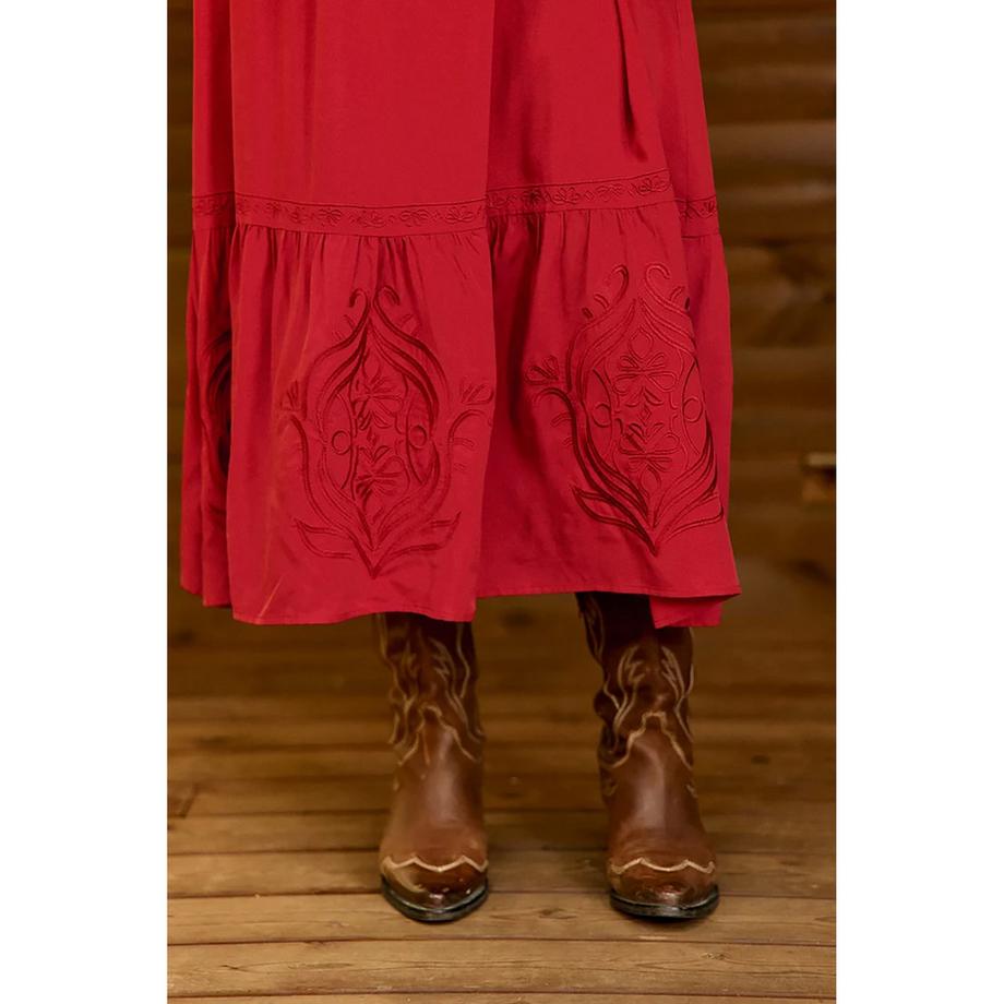 La Petite Etoile Robe à manches longues brodée avec col en V  