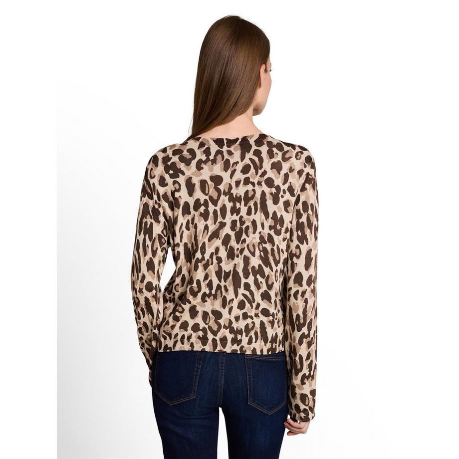 TOM TAILOR Cardigan à manches longues motif léopard  