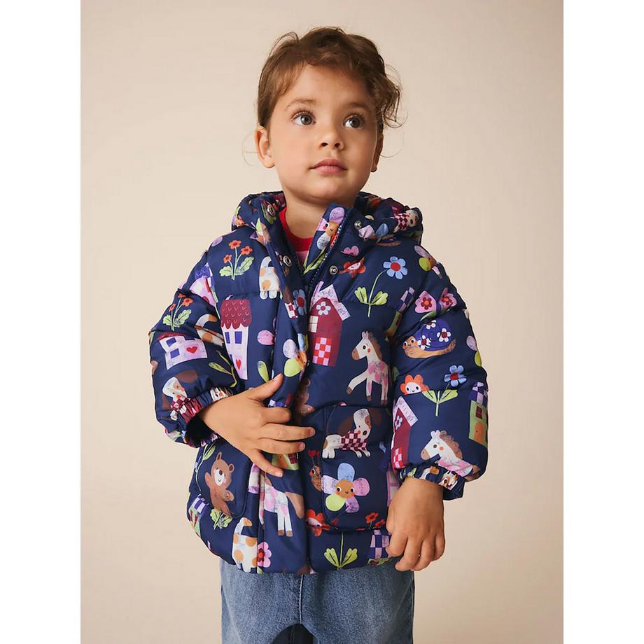 Next Bedruckte Kapuzen-Pufferjacke  