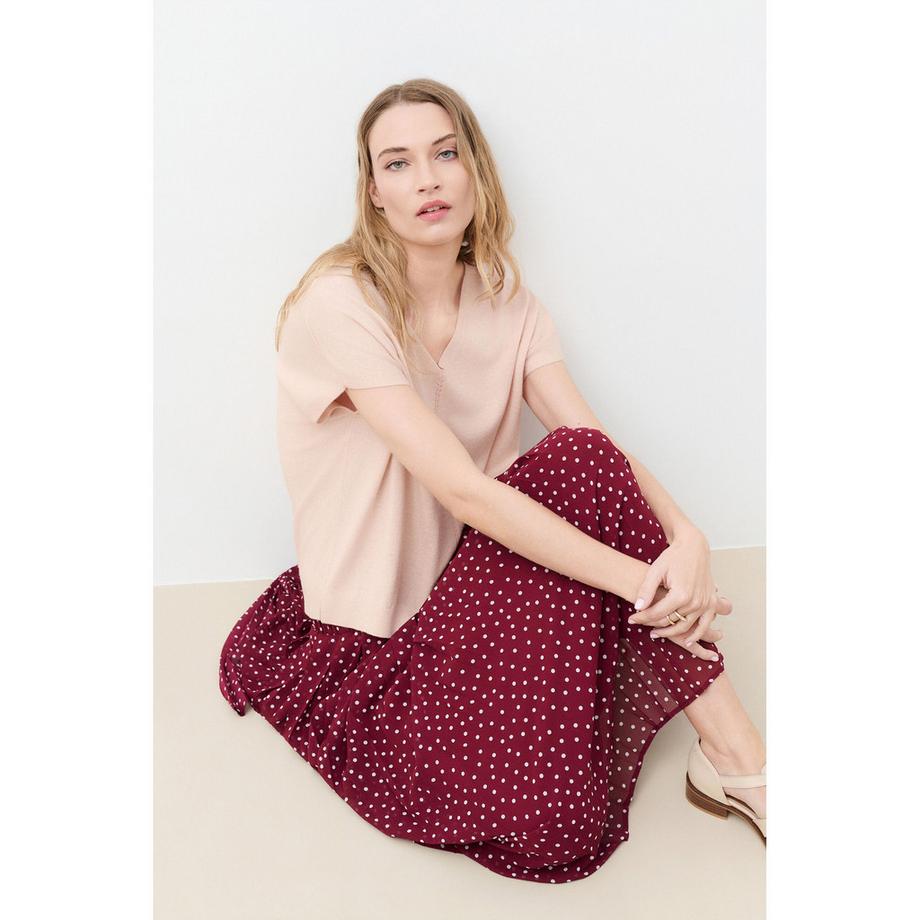 Caroll Pull col en V manches courtes  