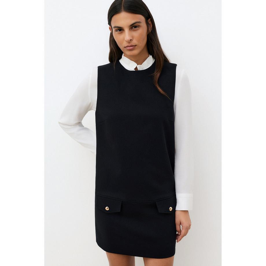 Caroll Ärmelloses Kleid mit Knopftaschen  