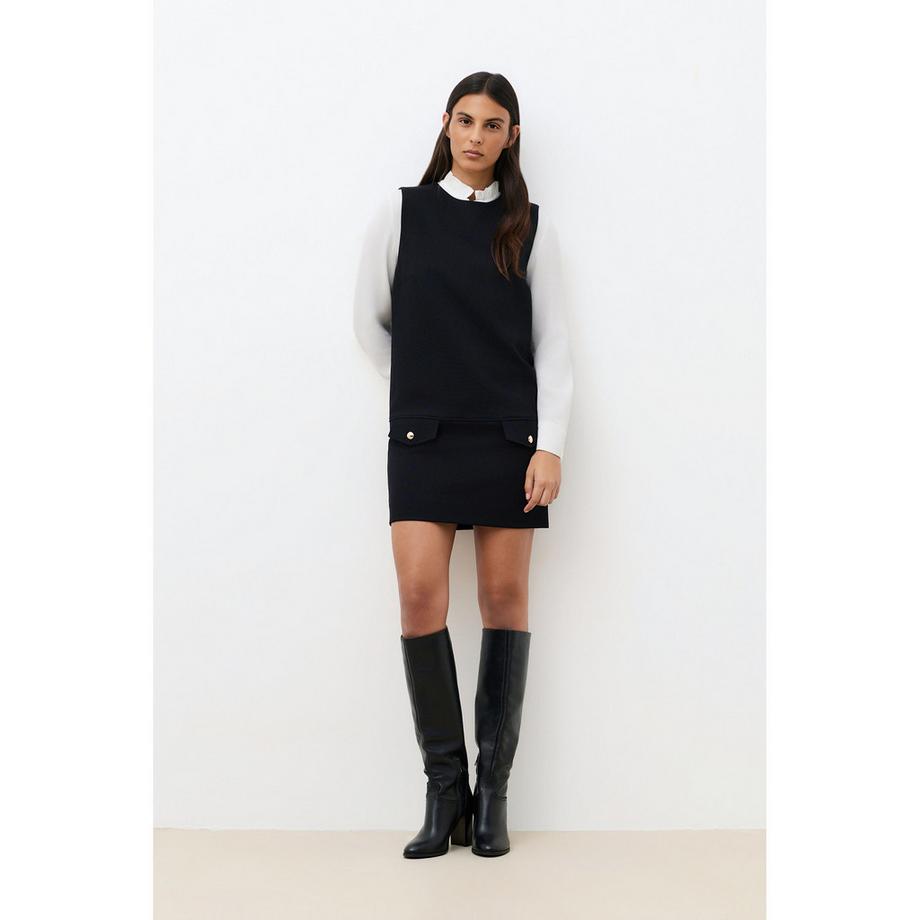 Caroll Ärmelloses Kleid mit Knopftaschen  