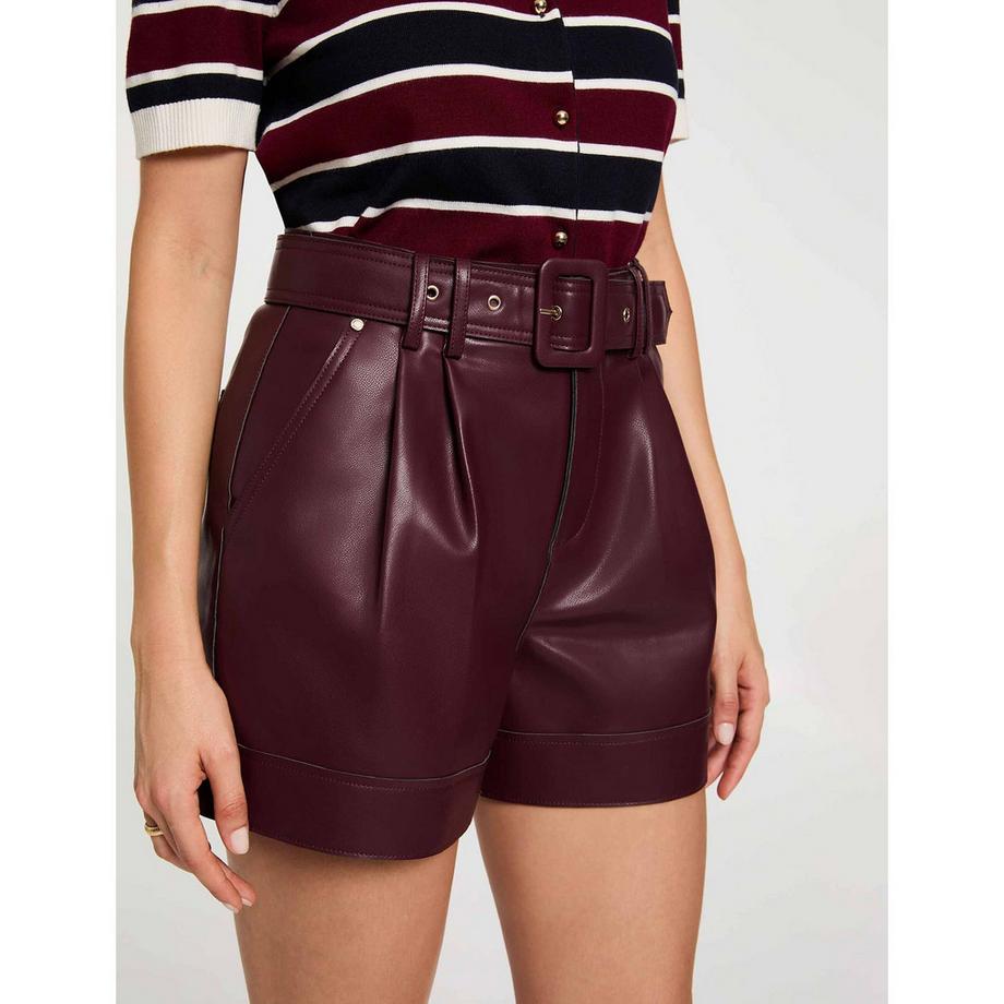 MORGAN Short taille haute en simili cuir  