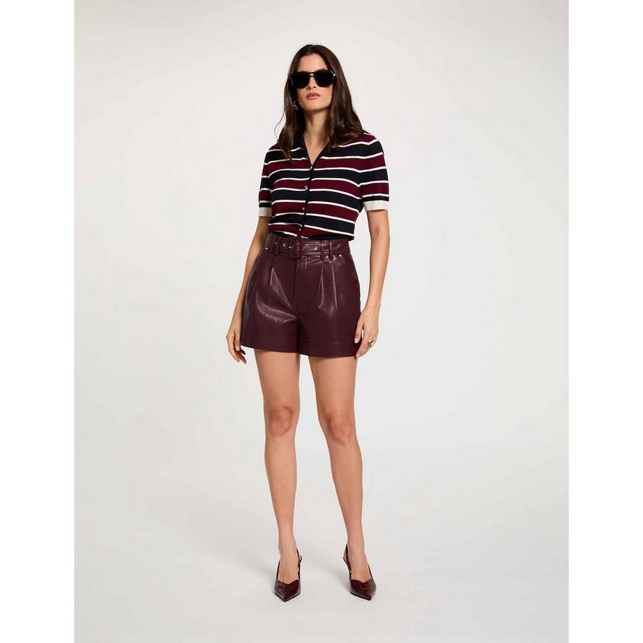 MORGAN Short taille haute en simili cuir  