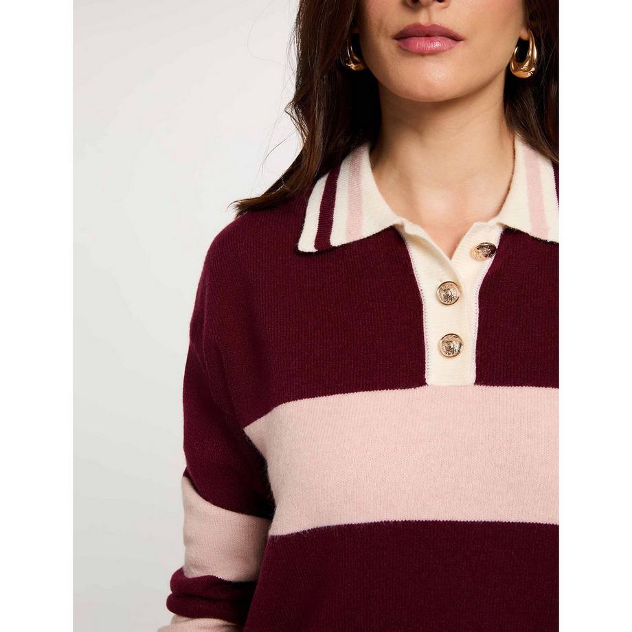 MORGAN Maglione a righe con collo polo  