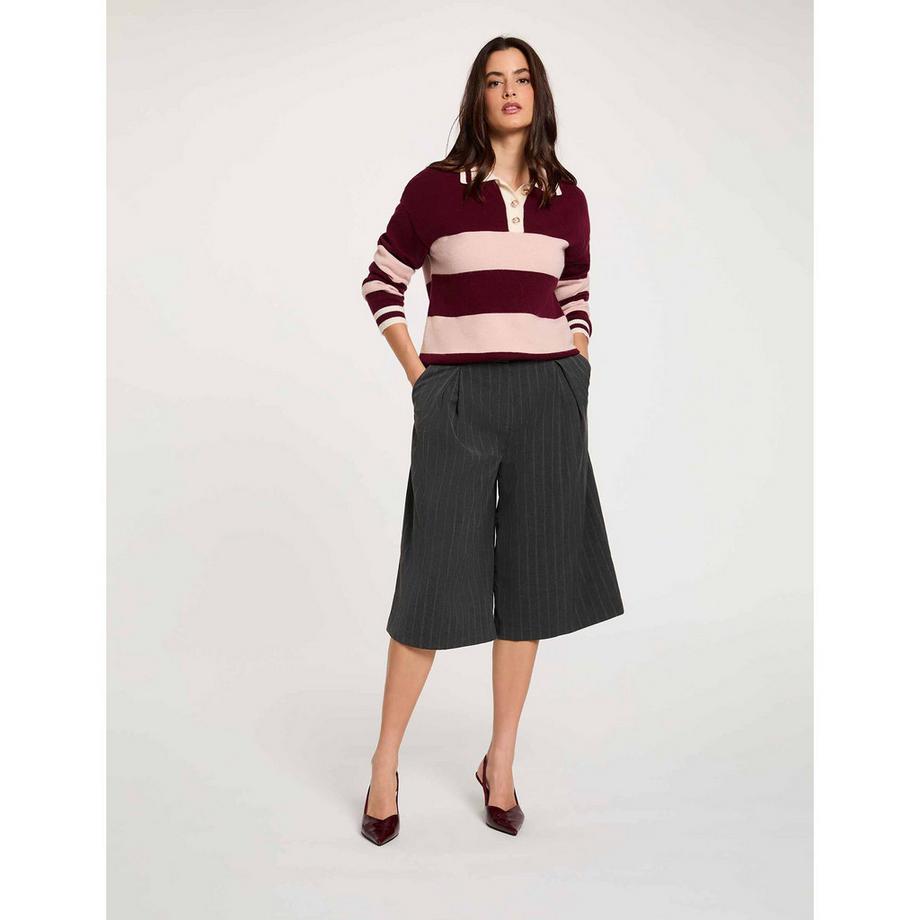 MORGAN Maglione a righe con collo polo  
