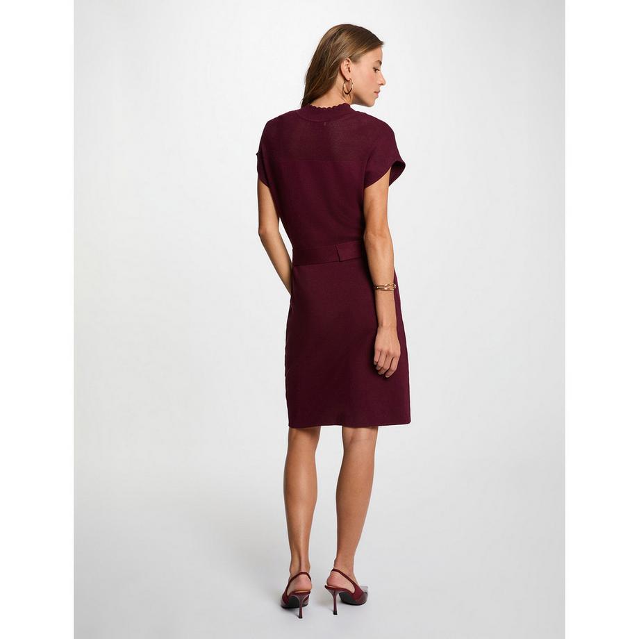 MORGAN Robe tricotée avec col festonné et ceinture  