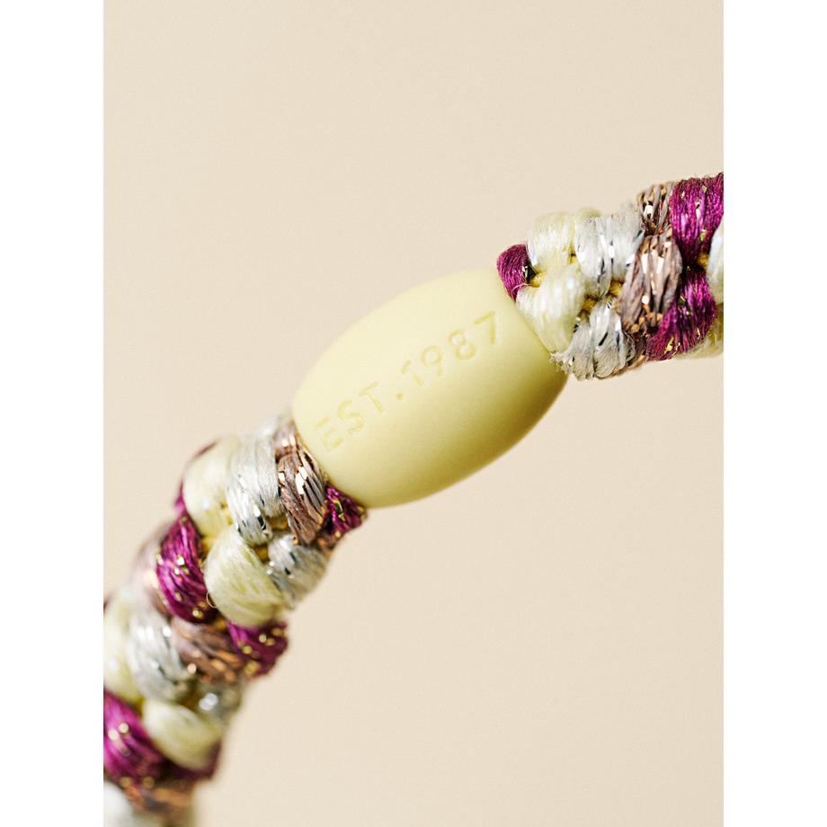 Kknekki Serre-tête tressé multicolore avec perle  