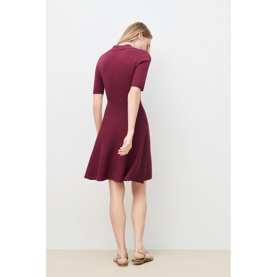 Caroll Vestito a maglia con collo polo e bottoni  
